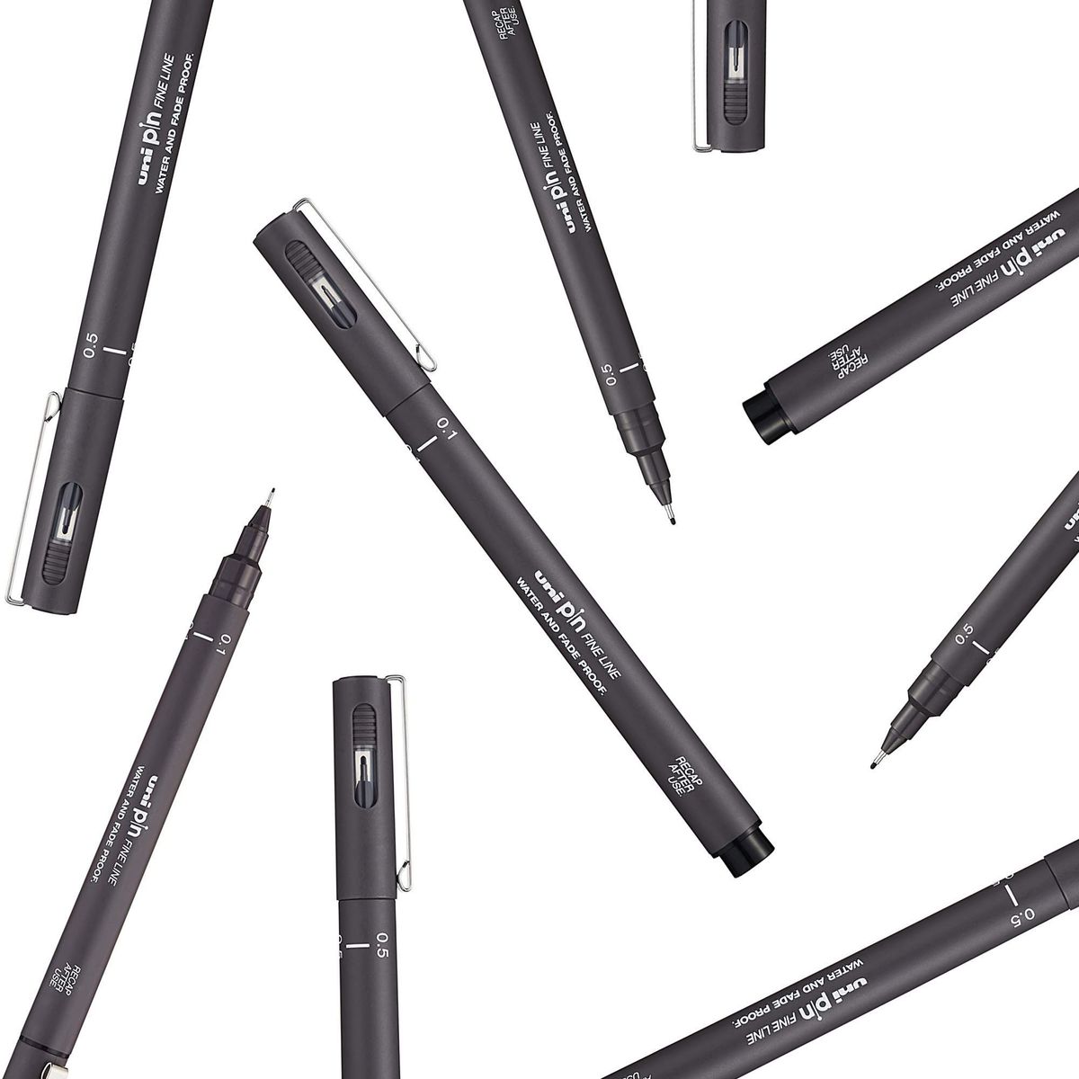 Caneta Nanquim Uniball Uni Pin Cinza Escuro (dark Grey) Avulsa (várias Espessuras) 
