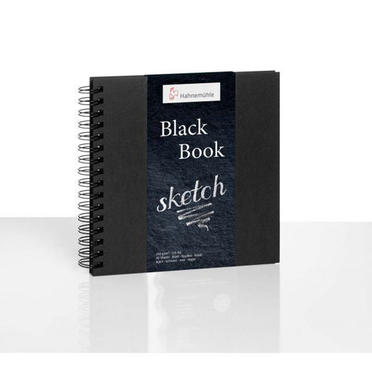 Sketchbook Hahnemühle Black Book Espiral (23,5x23,5cm) 250g/m² 30 Folhas 