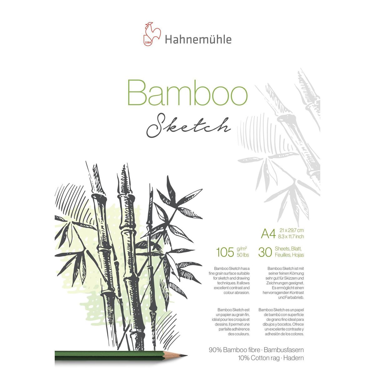 Bloco De Papel Hahnemühle Bamboo Sketch A4 105g/m² 30 Folhas