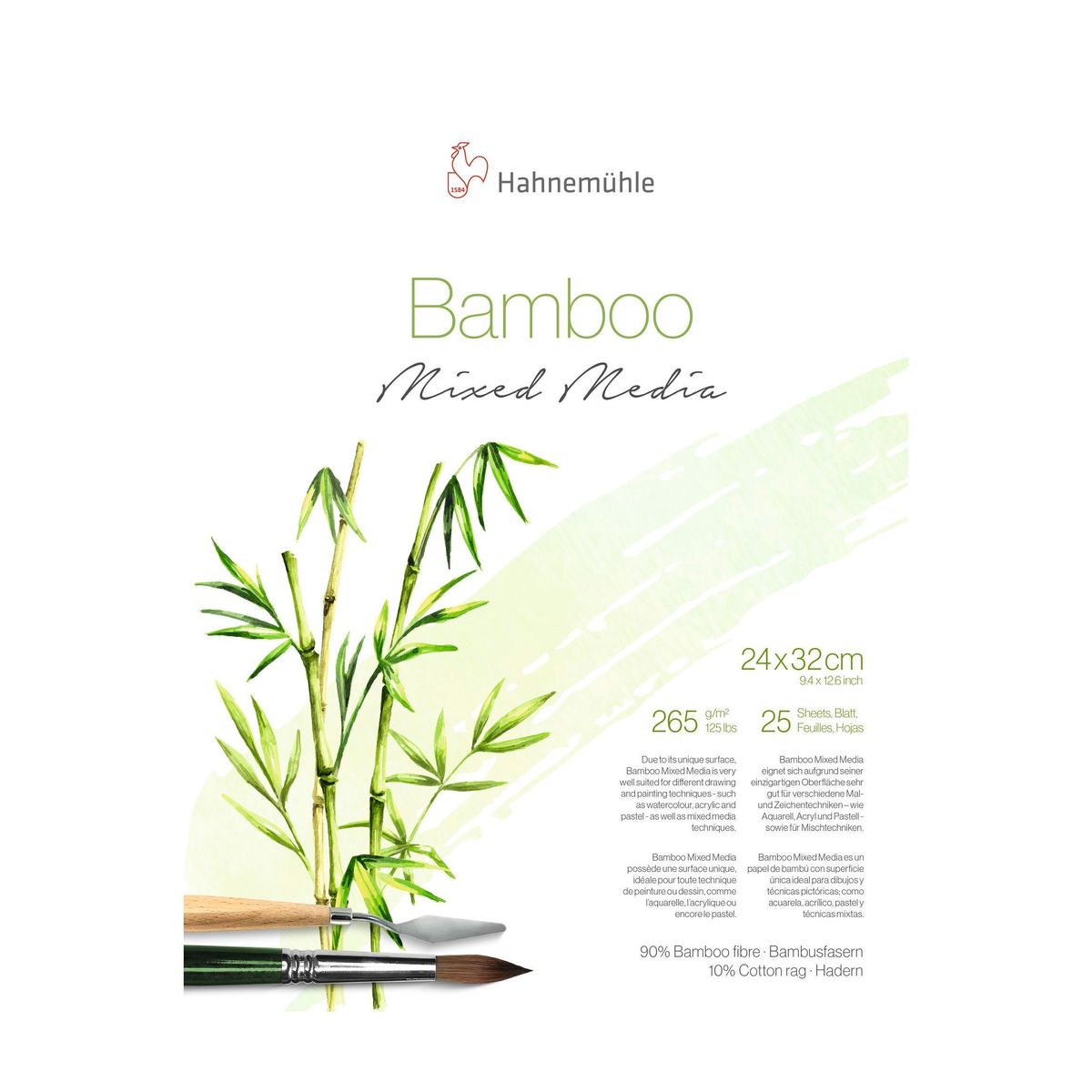 Papel Hahnemühle Bamboo Mixed Media (24x32cm) 256g/m² 10 Folhas