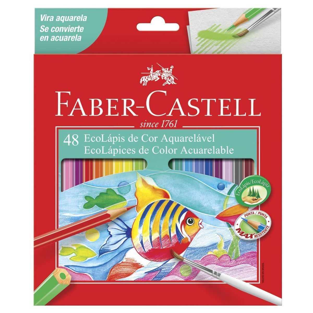 Kit Ecolápis De Cor Faber-castell Aquarelável C/ 48 Cores