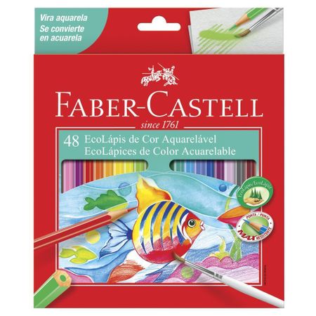 Kit Ecolápis De Cor Faber-castell Aquarelável C/ 48 Cores