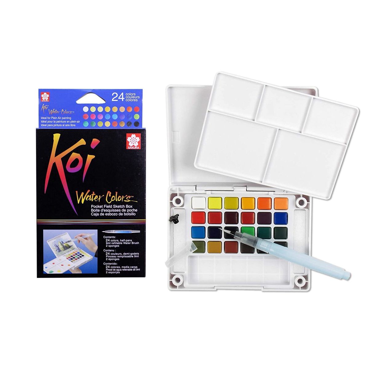 Kit Aquarela Sakura Koi® Pastilha C/ 24 Cores 

