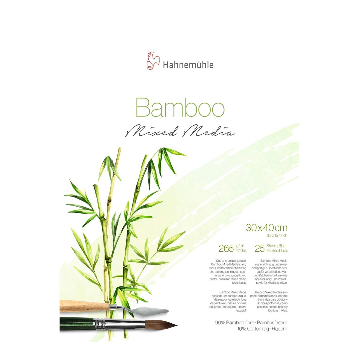 Papel Hahnemühle Bamboo Mixed Media (30x40cm) 256g/m² 25 Folhas