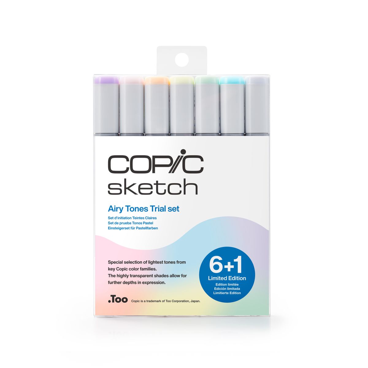 Kit Copic Sketch Airy Tones Trial C/ 7 Cores (6+1) – Edição Limitada