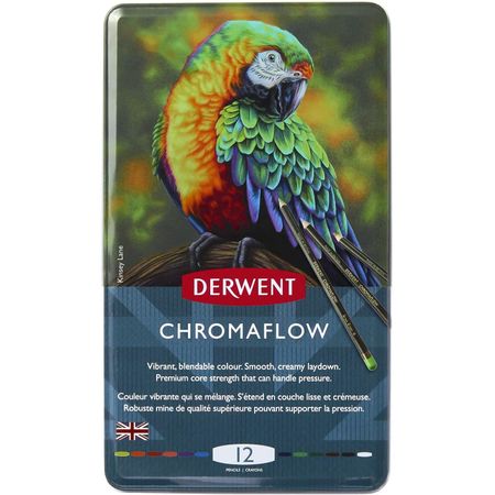 Kit Derwent Lápis Chromaflow C/ 12 Cores