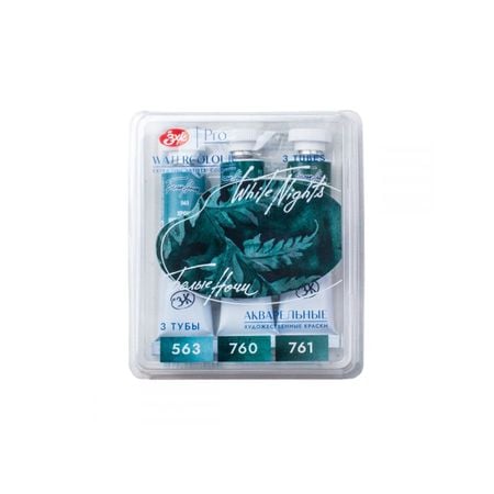 Kit 3 Tintas Aquarela White Nights Granuladas em Tubo Tons da Floresta - 2145