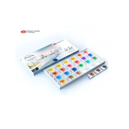 Kit 24 Tintas Aquarela White Nights em Pastilha  - 1061