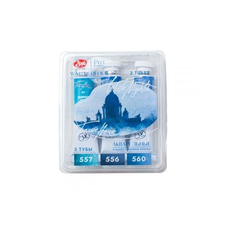 Kit 3 Tintas Aquarela White Nights Granuladas em Tubo Tons Noturnos - 2148