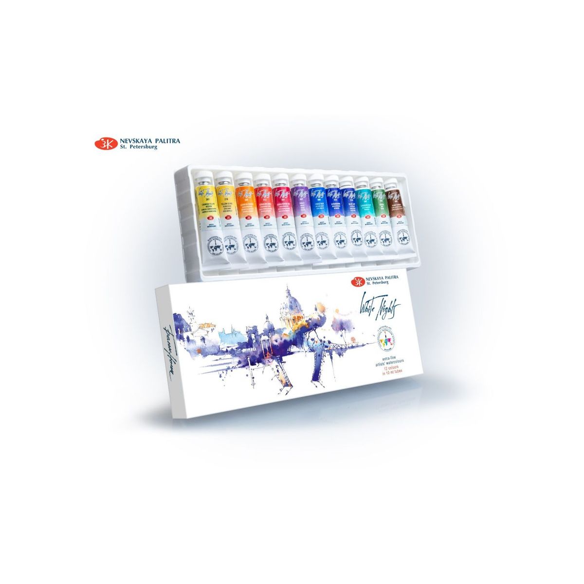 Kit 12 Tintas Aquarela White Nights em Tubo International Watercolor Society - 1243