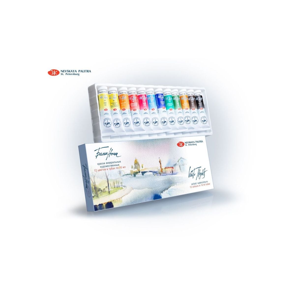 Kit 12 Tintas Aquarela White Nights em Tubo - 1584