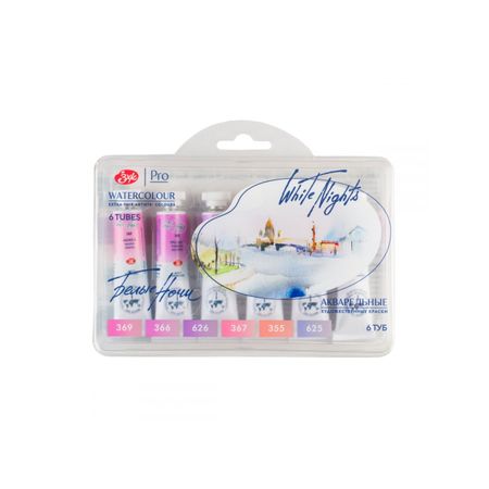 Kit 6 Tintas Aquarela White Nights em Tubo Rose Flowers  - 2109