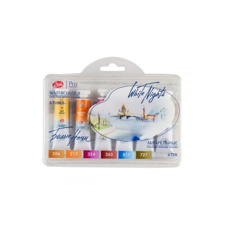 Kit 6 Tintas Aquarela White Nights em Tubo Classic - 2101
