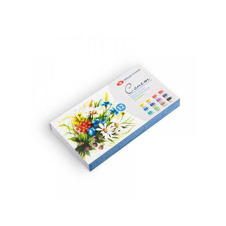 Kit de Aquarelas em Pastilha Nevskaya Palitra  Sonnet Botânica - 12 cores - 1880