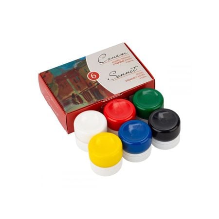 Kit Guache Nevskaya Palitra Sonnet  - 6 cores de 20ml 1143