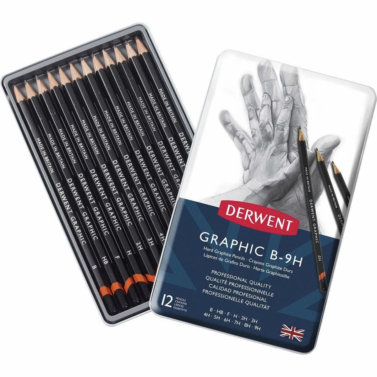 Kit Lapis Graduado Derwent Graphic Lata 12 Lapis