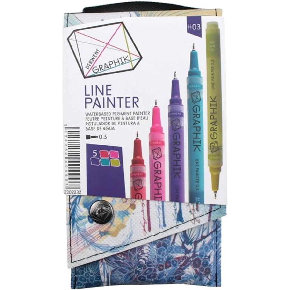 Kit Caneta Graphik Line Painter Derwent 5 Canetas Coloridas #03