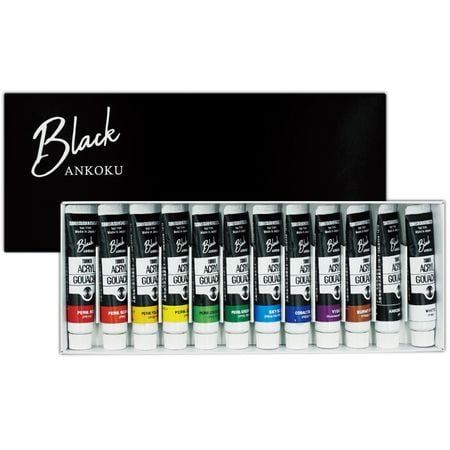 Kit 12 Guache Acrilico Turner Colour Works 11ml Black Ankoku