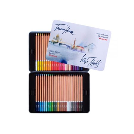 Lapis de Cor Aquarelavel White Nights 48 Cores Estojo Metal - 1331