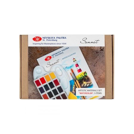 Kit Completo de Aquarela Plein Air Nevskaya Palitra Sonnet -1803