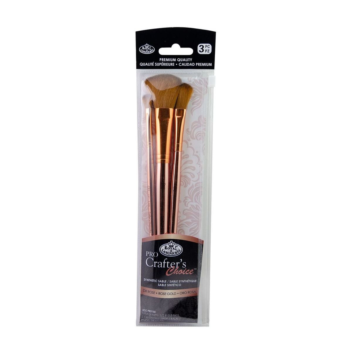 Kit Pincel Royal e Langnickel Crafters Choice Pro Rose Gold Mop - RCC PRO103