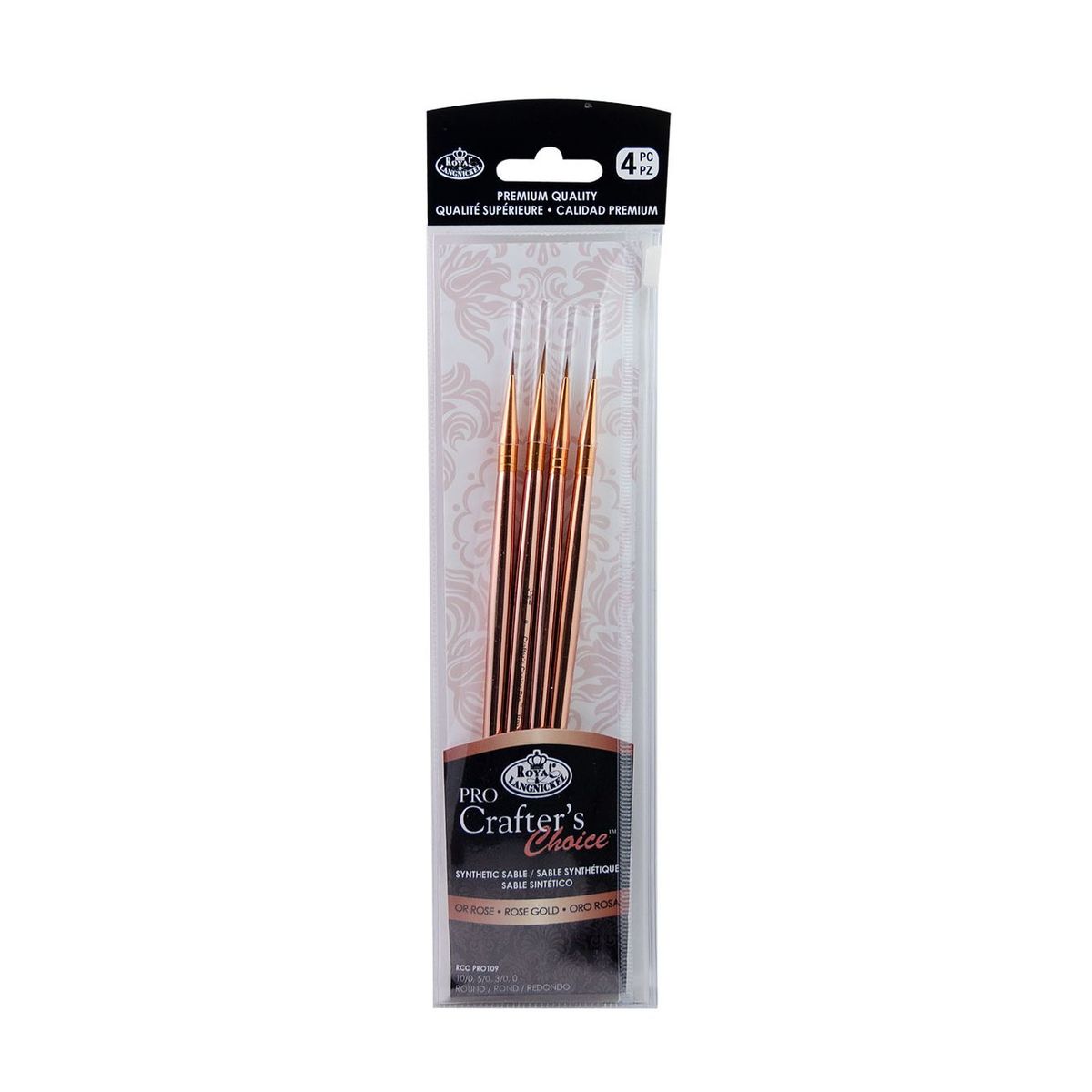 Kit Pincel Royal e Langnickel Crafters Choice Pro Rose Gold Detail (Liner) - RCC PRO109