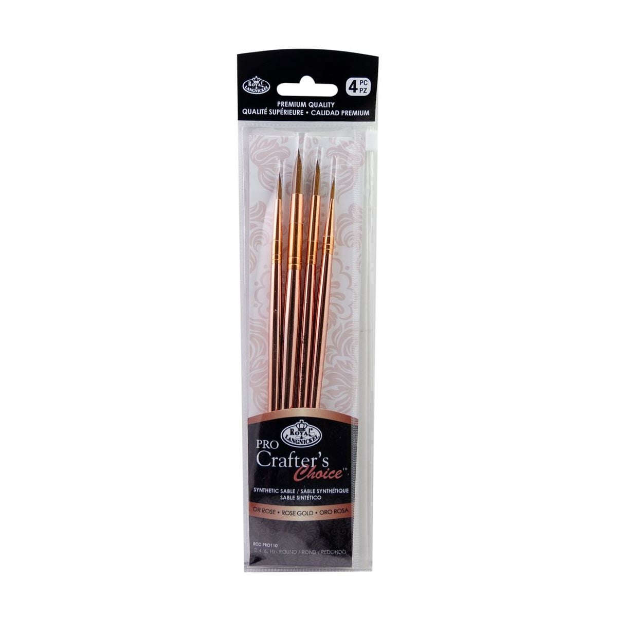 Kit Pincel Royal e Langnickel Crafters Choice Pro Rose Gold Rounds (Redondos) - RCC PRO110