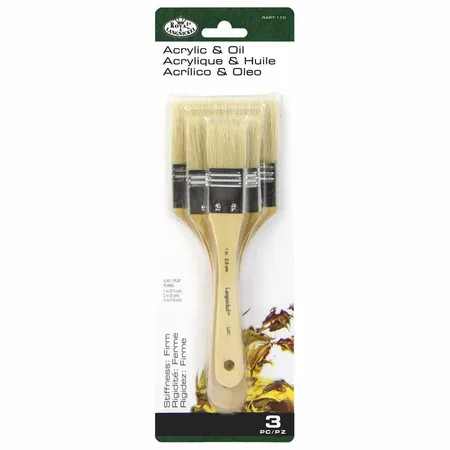 Kit 3 Trinchas Chatas White Bristle - RART-110
