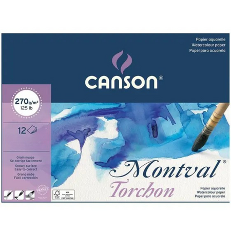 Bloco Aquarela Canson Montval Torchon 270g/m² Textura Rugosa