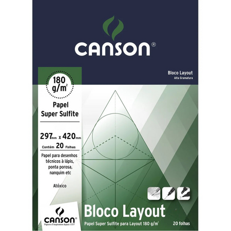 Bloco Desenho Canson Layout 180g/m² 