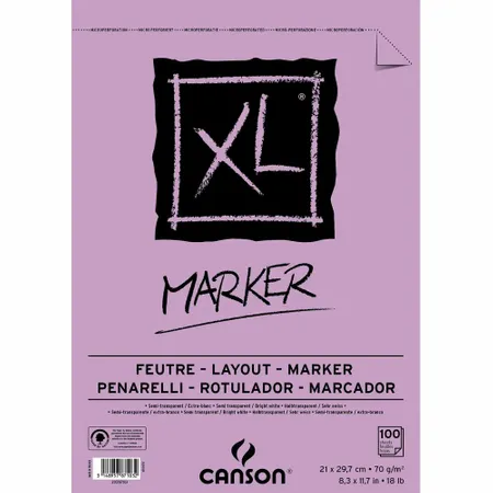 Bloco Desenho Canson XL Marker 70g/m² A4