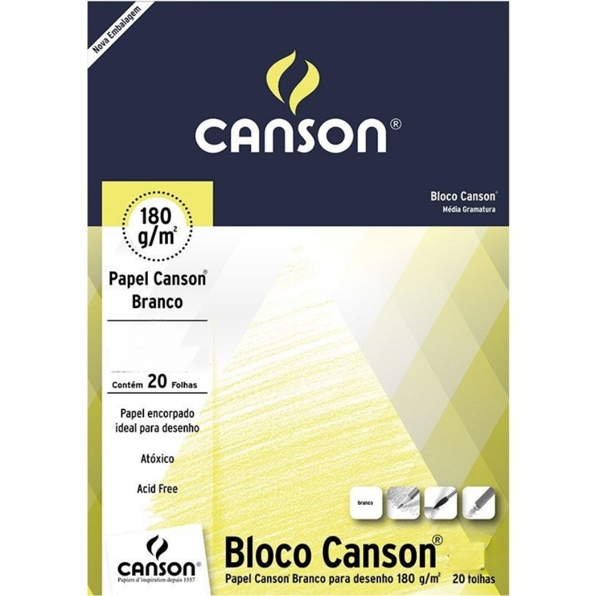 Bloco Desenho Canson 180g/m²