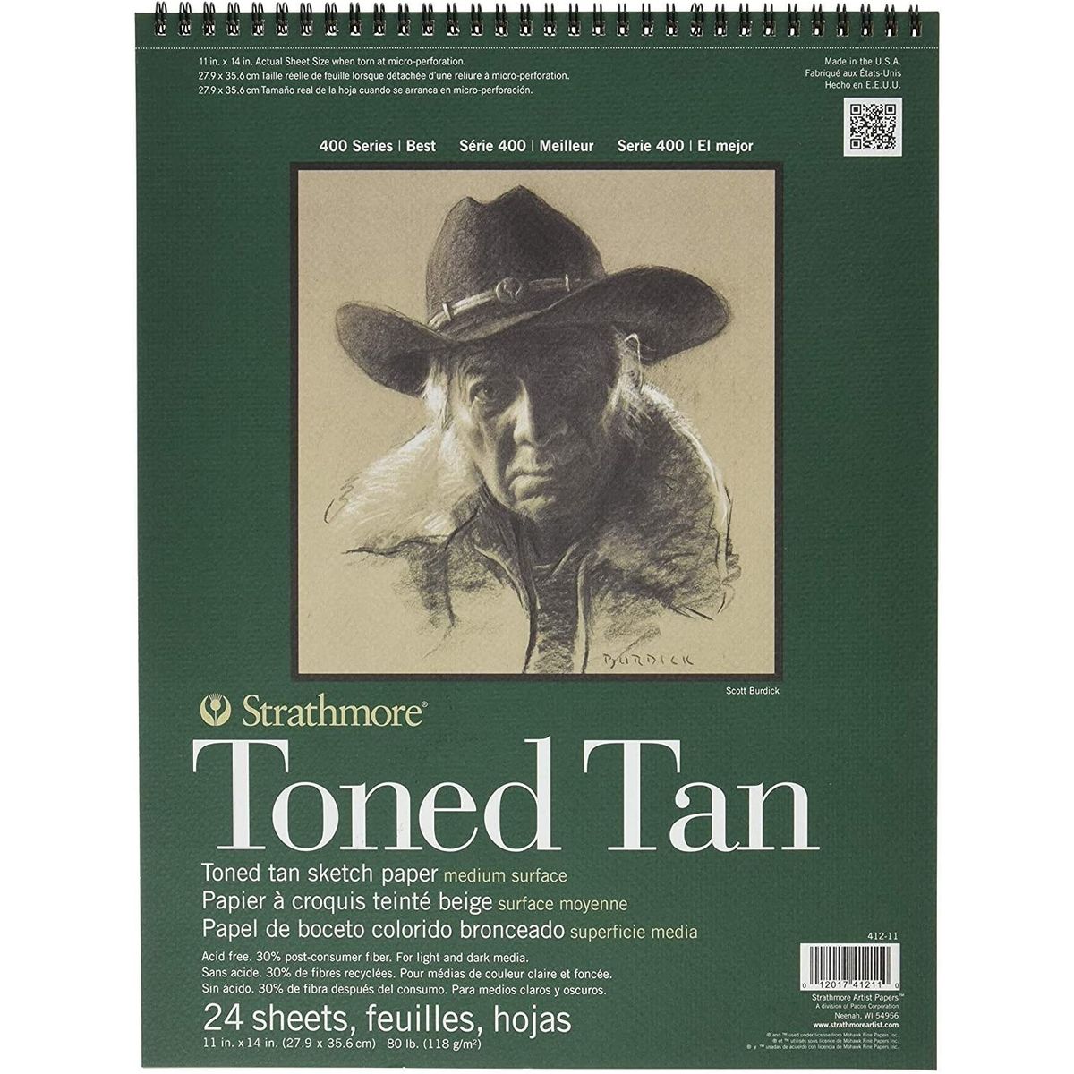 Bloco Desenho Strathmore Toned Tan 118g/m² 28x36 24 Folhas