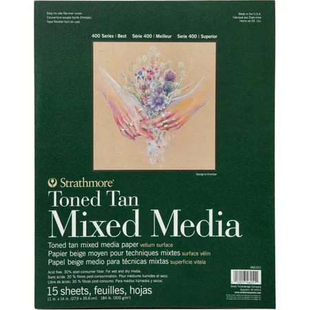 Bloco Aquarela Strathmore Mixed Media 300g/m² 28x36 15 Folhas