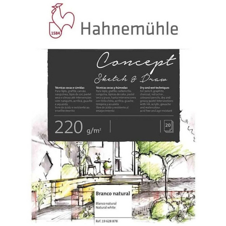 Bloco Desenho Hahnemuhle Concept Sketch & Draw 220g/m² 