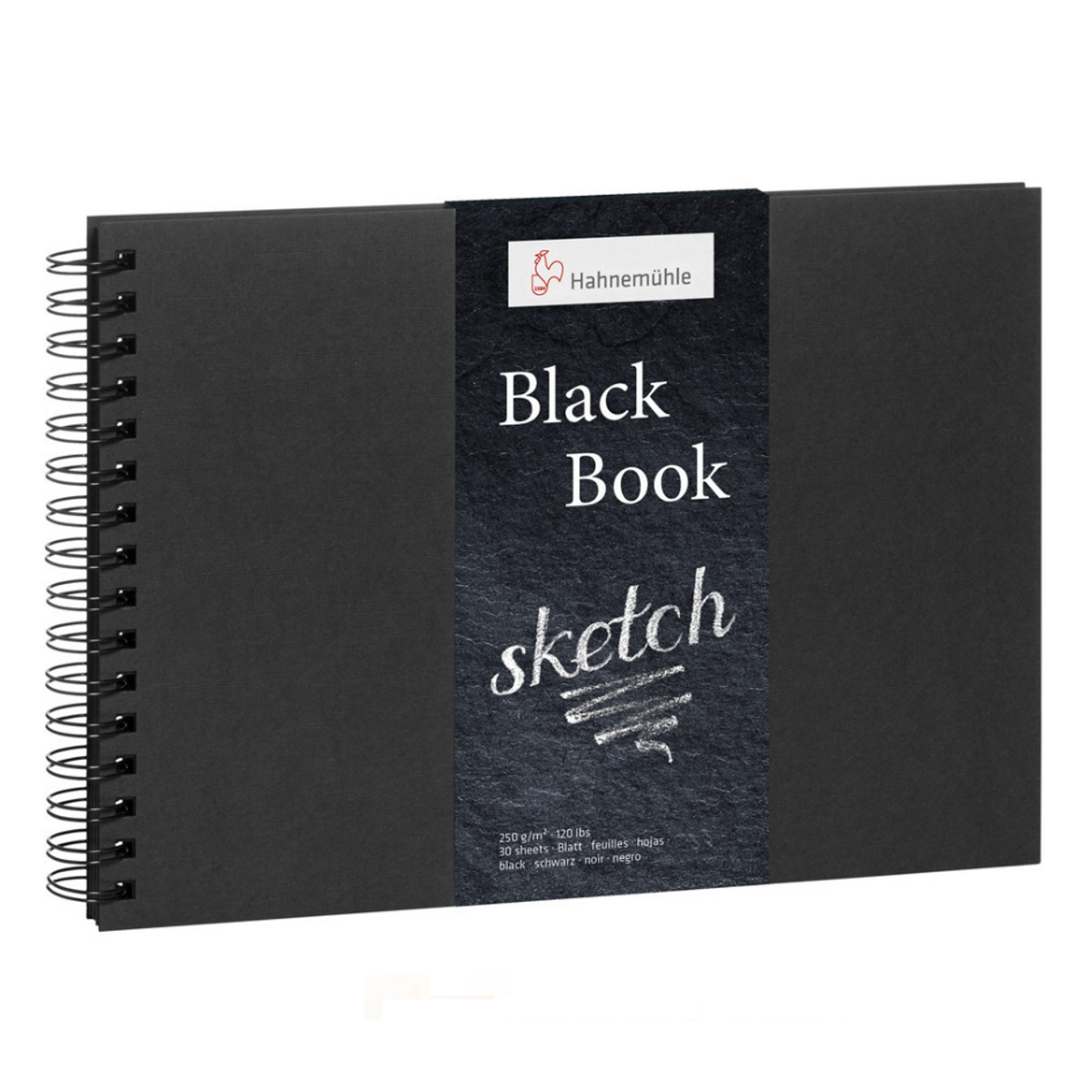 Sketchbook Desenho Hahnemuhle Black Book 250g/m² Espiral