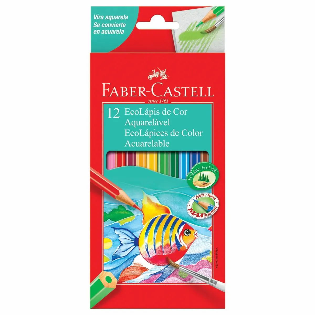 Lapis de Cor Aquarelavel Faber Castell 12 Cores