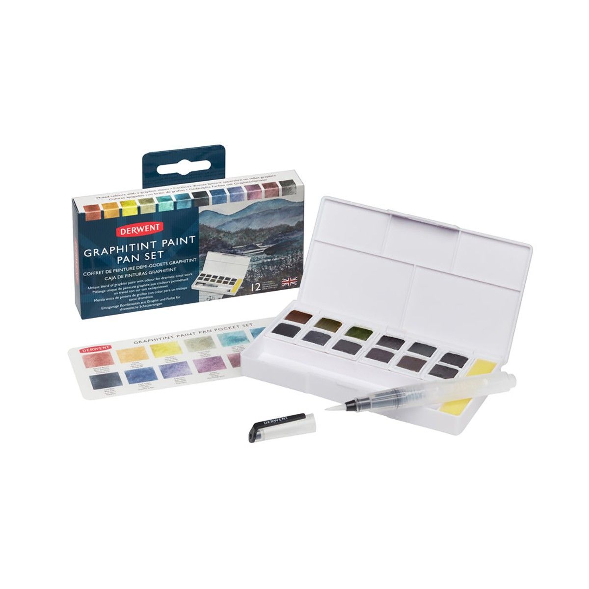 Kit Aquarela 12 Pastilhas Derwent Graphitint