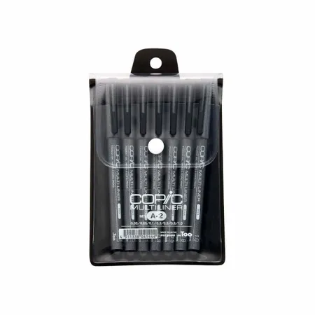 Kit Copic Multiliner Preta 7 Canetas - A2