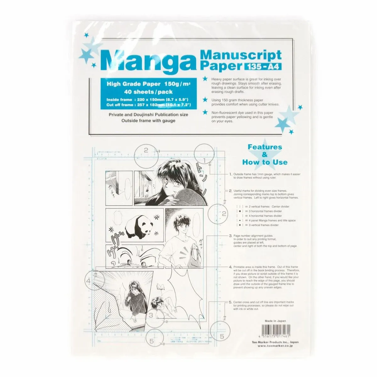Papel Copic Mangá Manuscript A4 150g/m² 40 Folhas