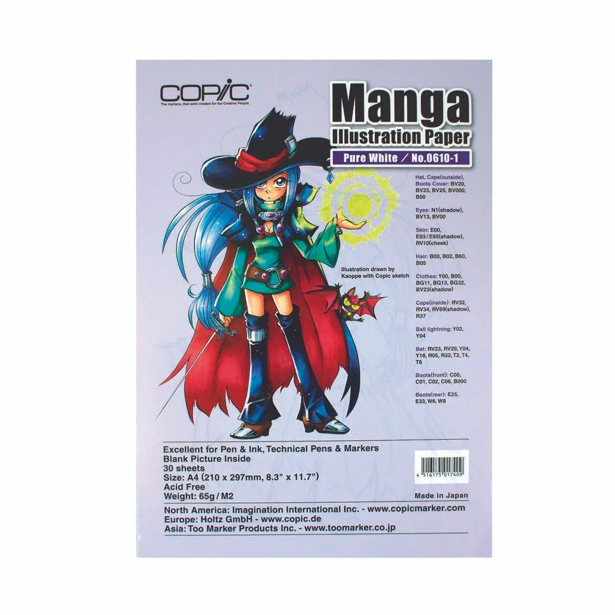 Papel Copic Mangá Illustration Pure White A4 65g/m² 30 Folhas