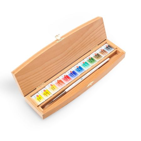 Kit Luxo com 12 Tintas Aquarela White Nights em Pastilha - 084