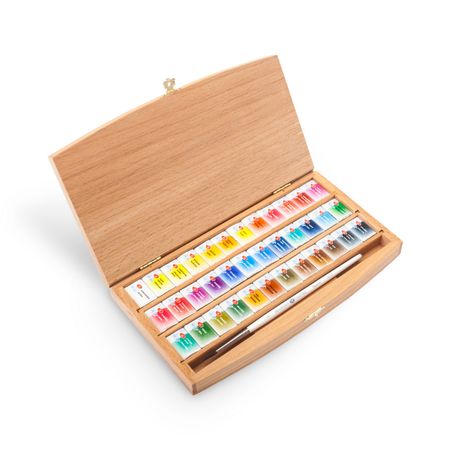 Kit Luxo com 36 Tintas Aquarela White Nights em Pastilha - 086