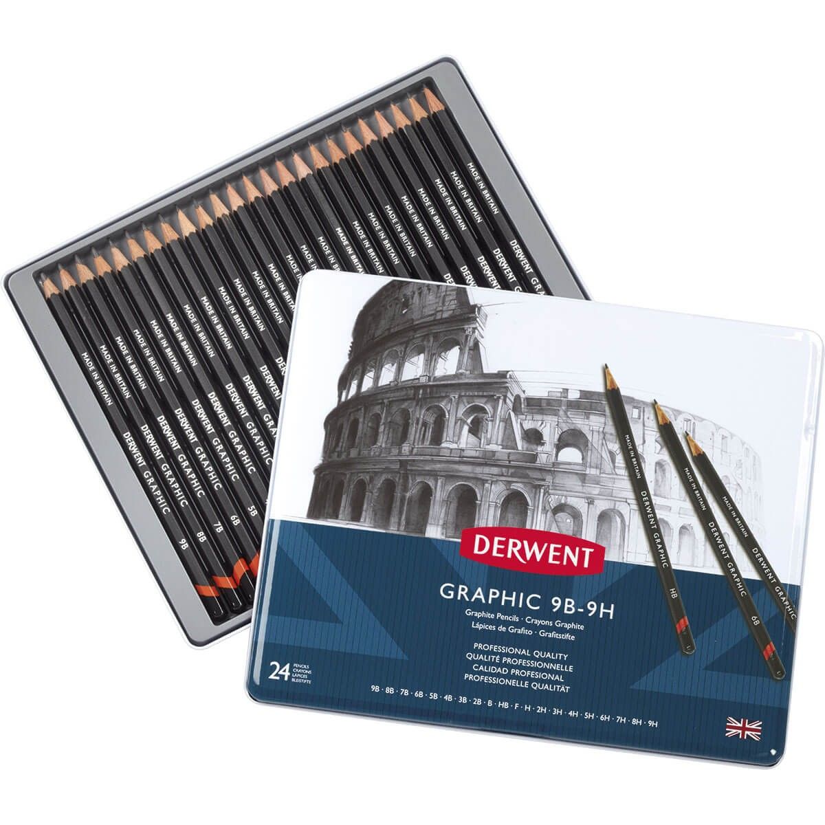 Kit Lapis Graduado Derwent Graphic Lata 24 Lapis