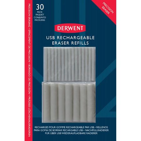 Refil para Borracha Eletrica USB Derwent 30 Unidades