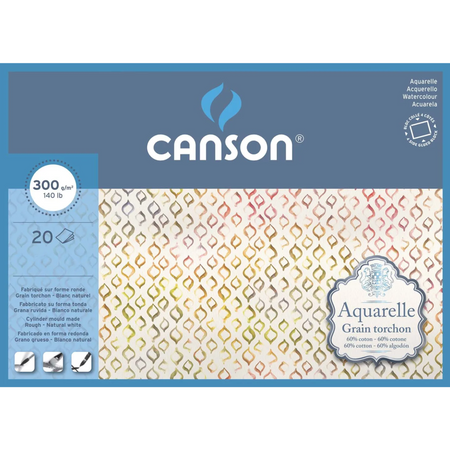 Bloco Aquarela Canson Aquarelle 300g/m² Textura Rugosa