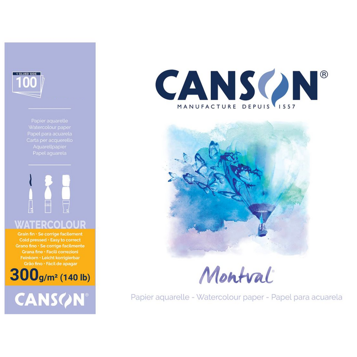 Bloco Aquarela Canson Montval 300g/m² Textura Fina 100 Folhas