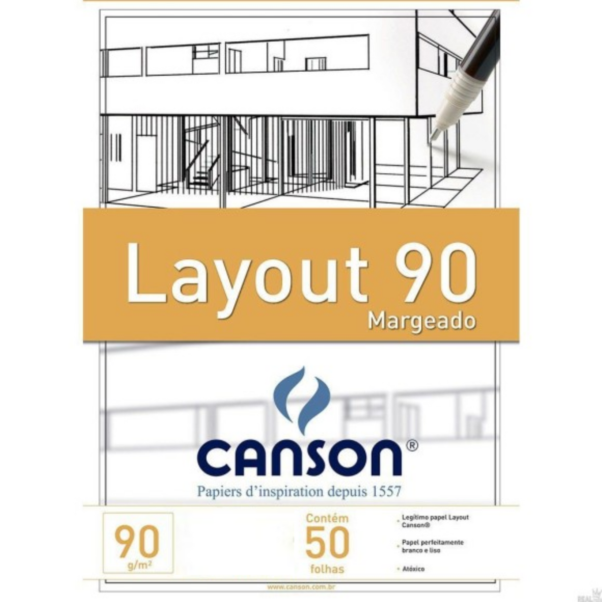 Bloco Desenho Canson Layout Margeado 90g/m²