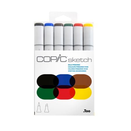 Kit Copic Sketch 6 Cores Bold Primaries