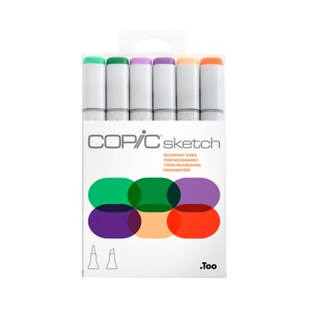 Kit Copic Sketch 6 Cores Secondary Tones